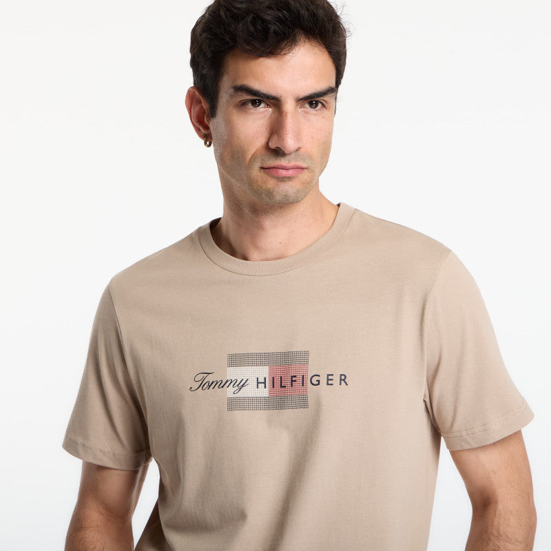 Tommy Hilfiger Script Flag Regular Tee Batique Khaki