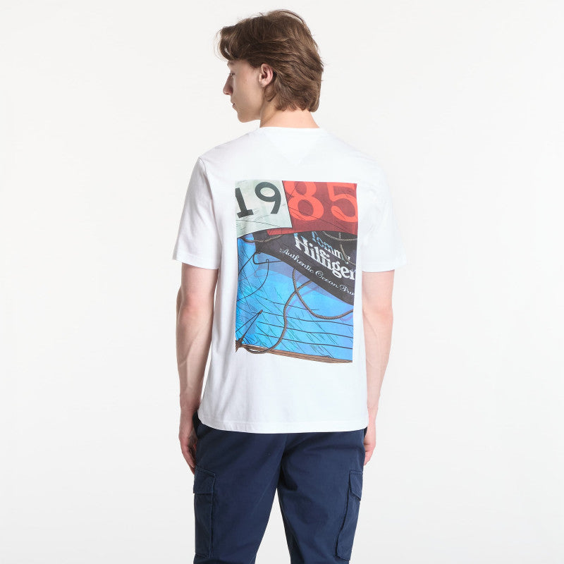 Tommy Hilfiger Nautical Back Photo Regular Tee White