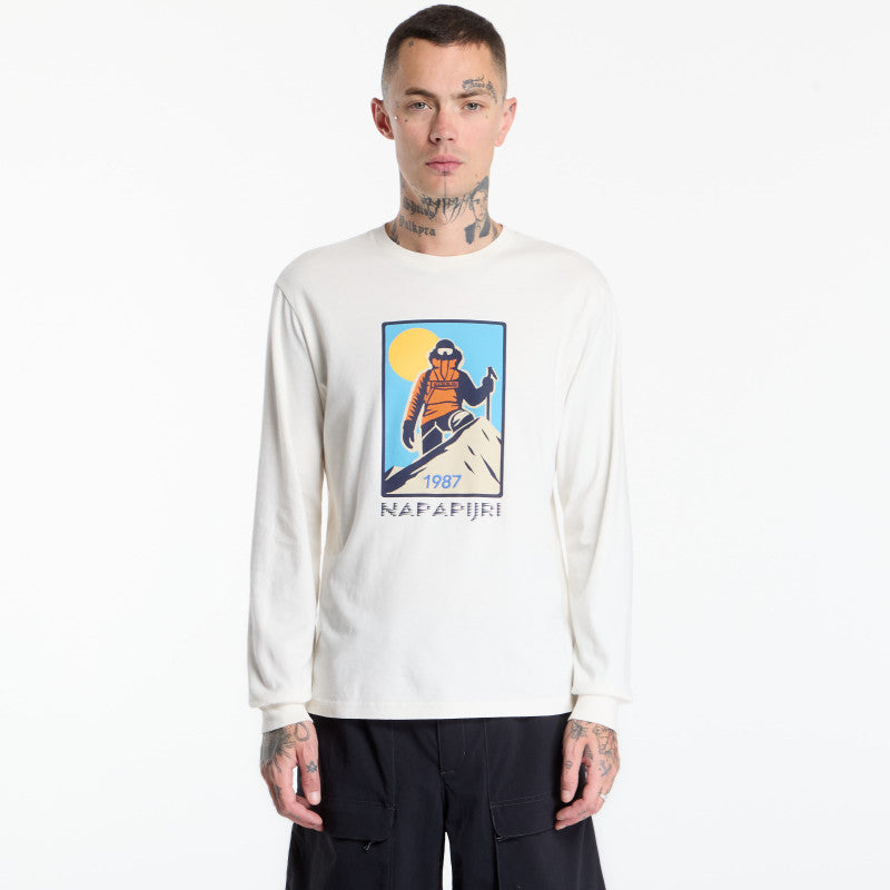 Napapijri S-Tee Long-Sleeve White Whisper