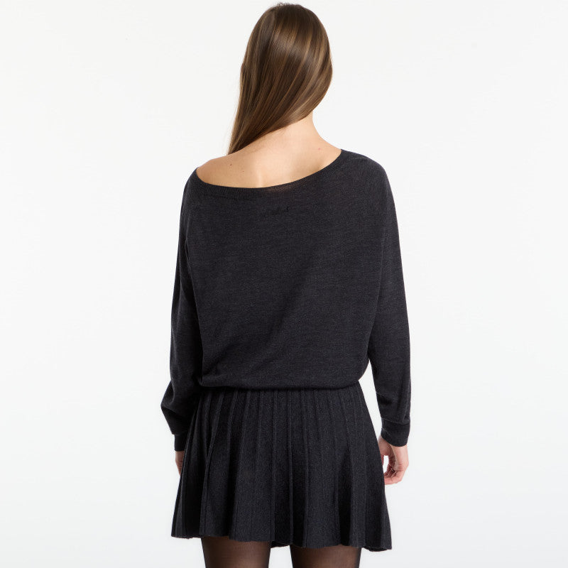 MC2 Saint Barth Naty Merino Top Charcoal