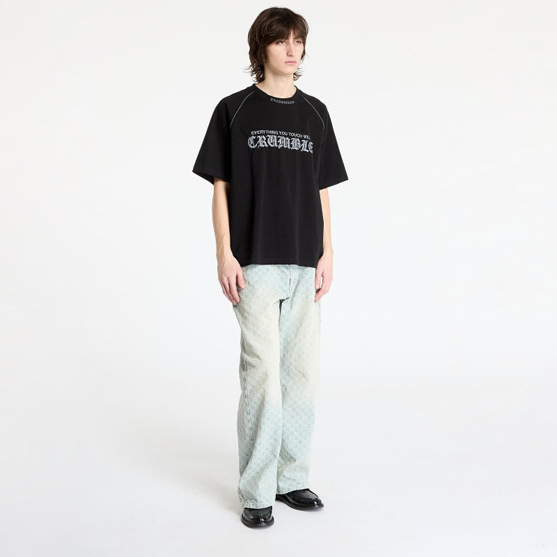 PLEASURES Crumble Heavyweight Raglan Black