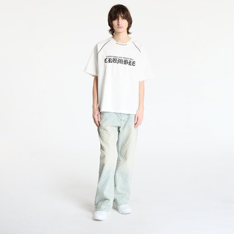 PLEASURES Crumble Heavyweight Raglan White