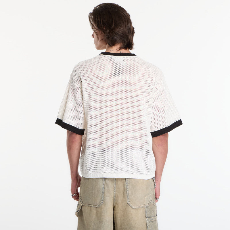 Karl Kani Cursive Varsity Crochet Boxy T-Shirt White
