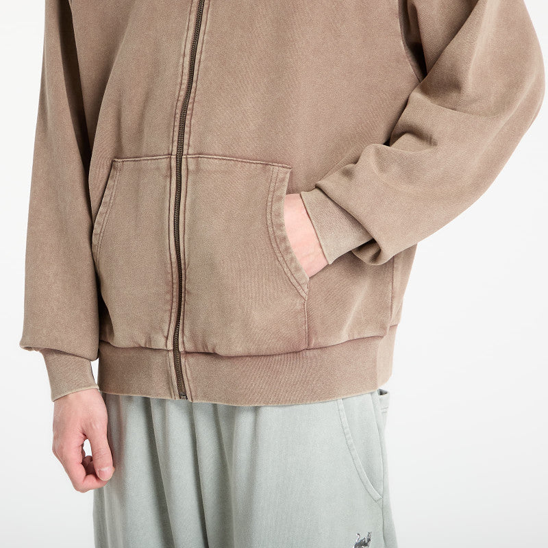 RIPNDIP Castanza Zip Up Hoodie Brown Vintage Wash