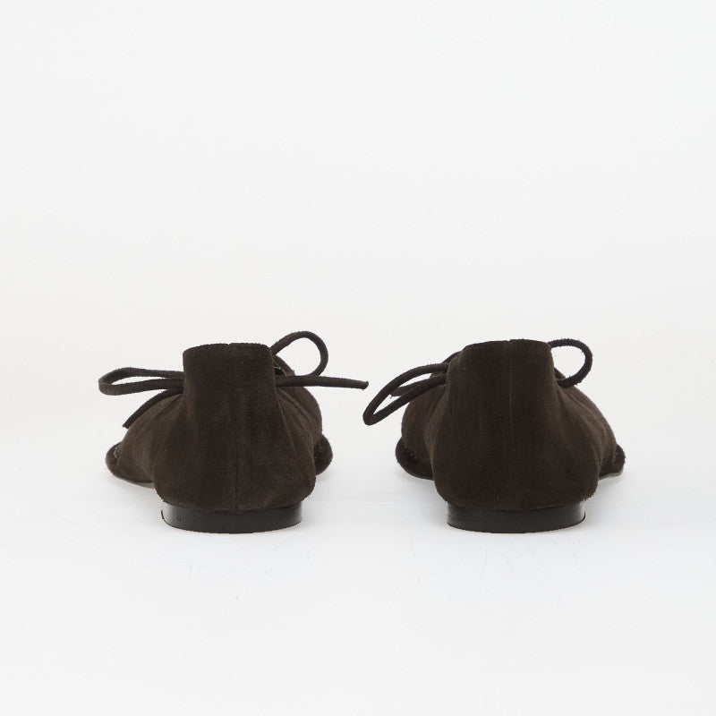 Alohas Sway Suede Coffee Brown Leather Ballet Flats Coffee Brown