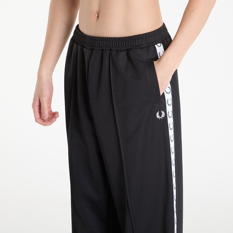 FRED PERRY Wide Leg Track Pant Black