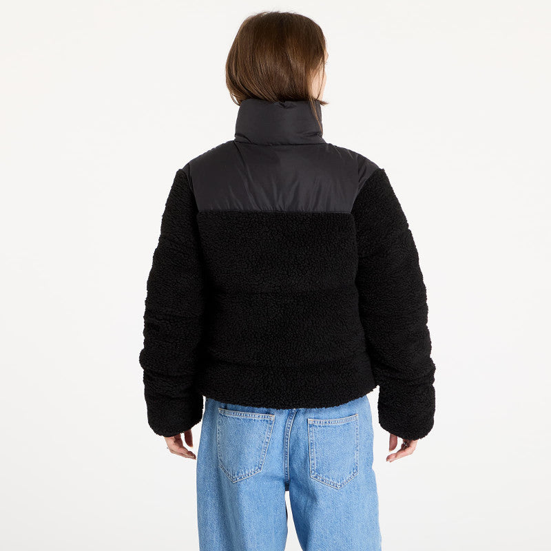Urban Classics Ladies Short Sherpa Mix Puffer Jacket Black/ Black