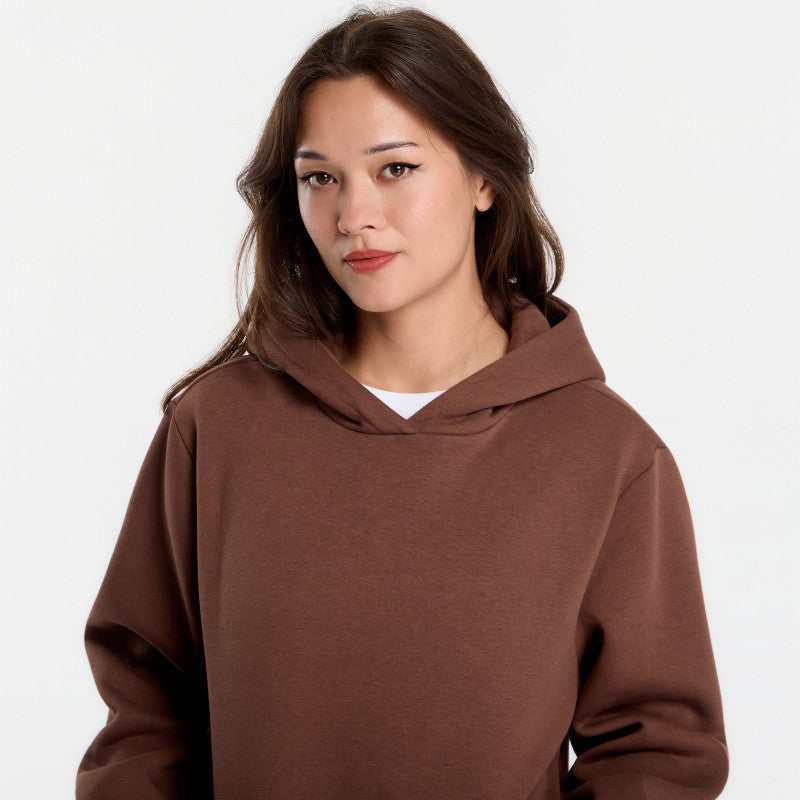 Urban Classics Ladies Fluffy Hoody Chocolate Brown