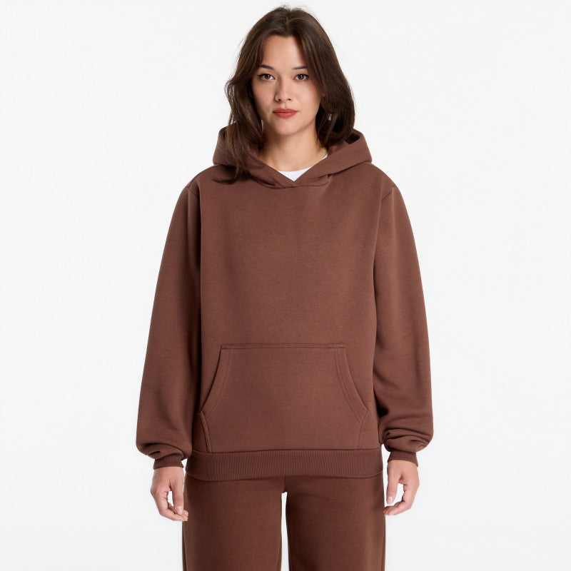 Urban Classics Ladies Fluffy Hoody Chocolate Brown