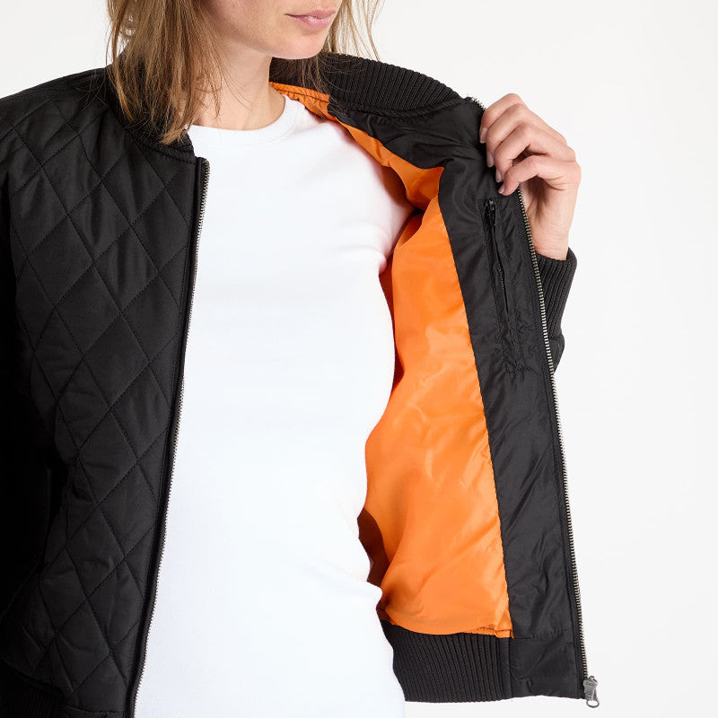 Urban Classics Ladies Diamond Quilt Nylon Jacket Black