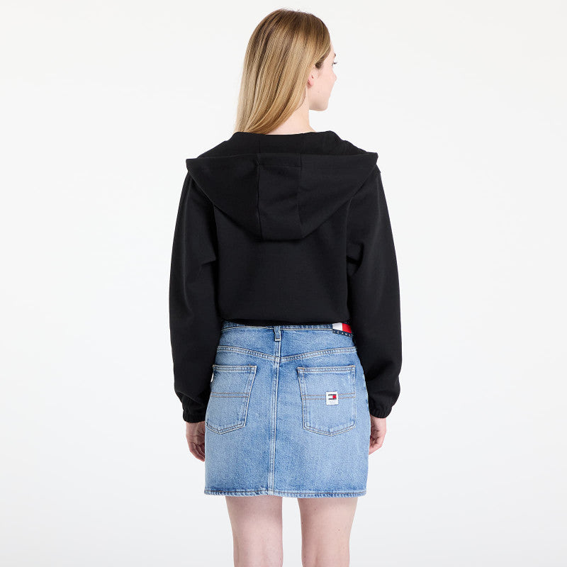 GUESS Roberta Full Zip Crop Sweatshirt Black