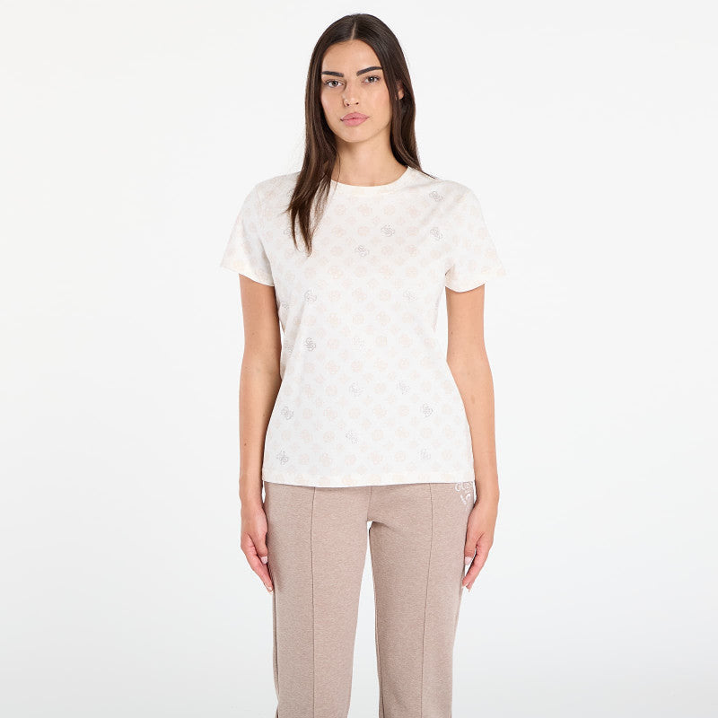 GUESS Gloria Peony Ss T-Shirt Beige