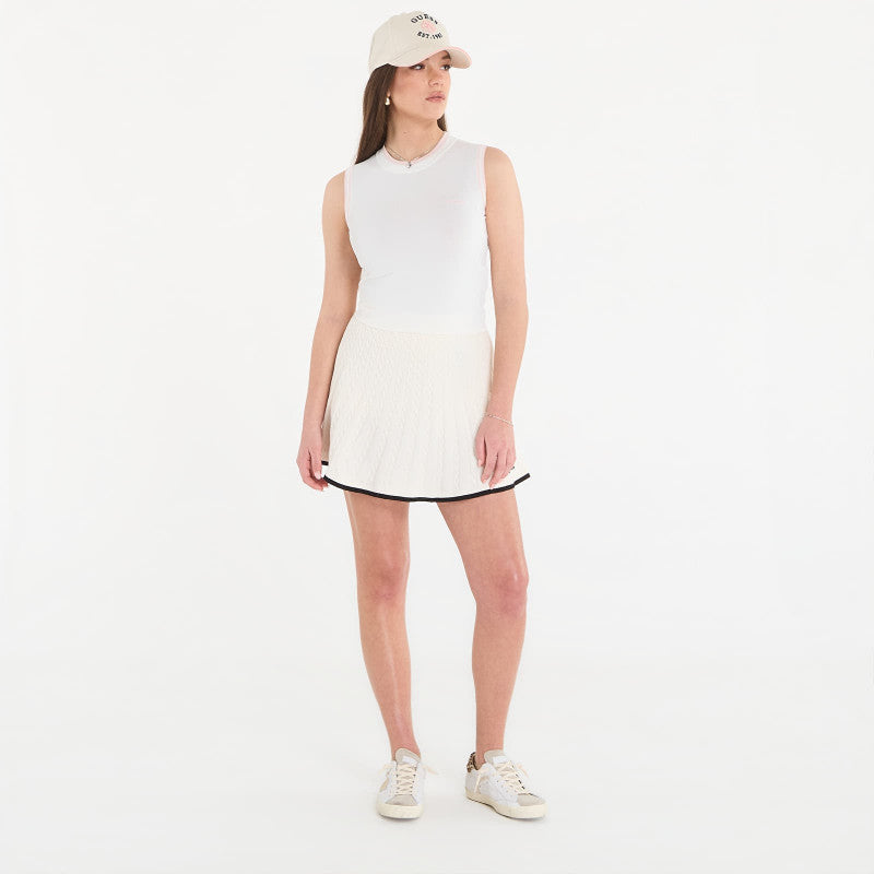 GUESS Gabry Sleeveless Sweater Top Neige White