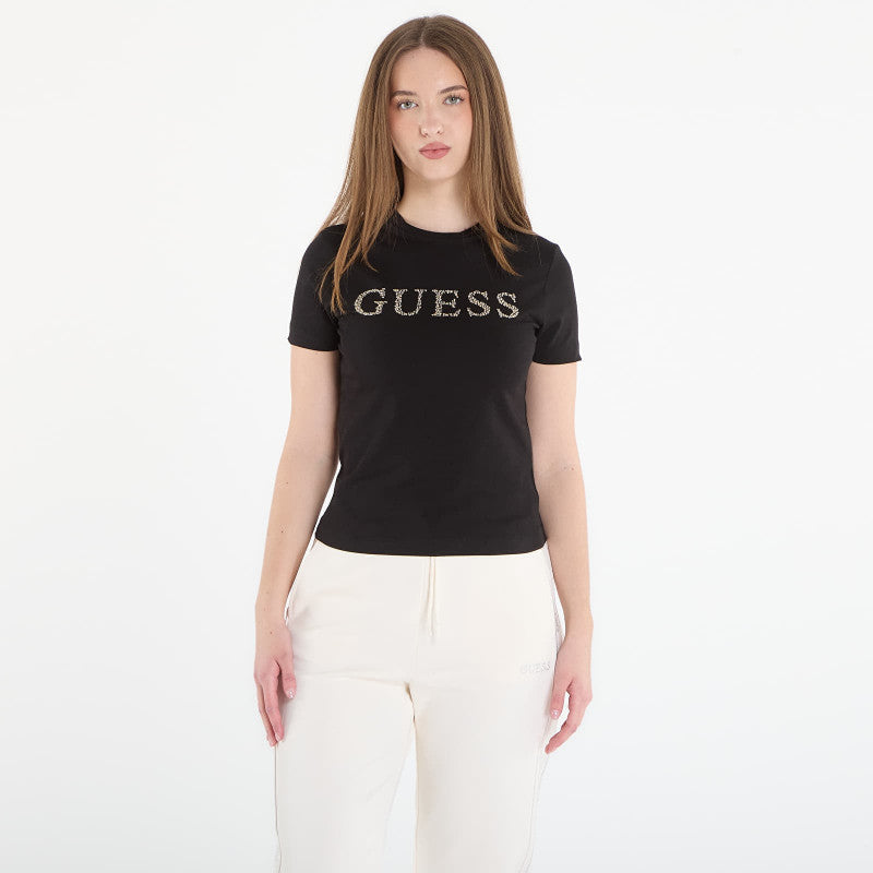 GUESS Octavia Rn Ss T-Shirt Jet Black