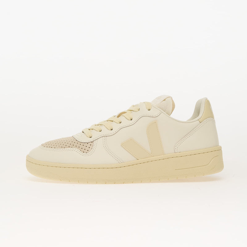 Veja V-10 Leather Pure_Calcaire