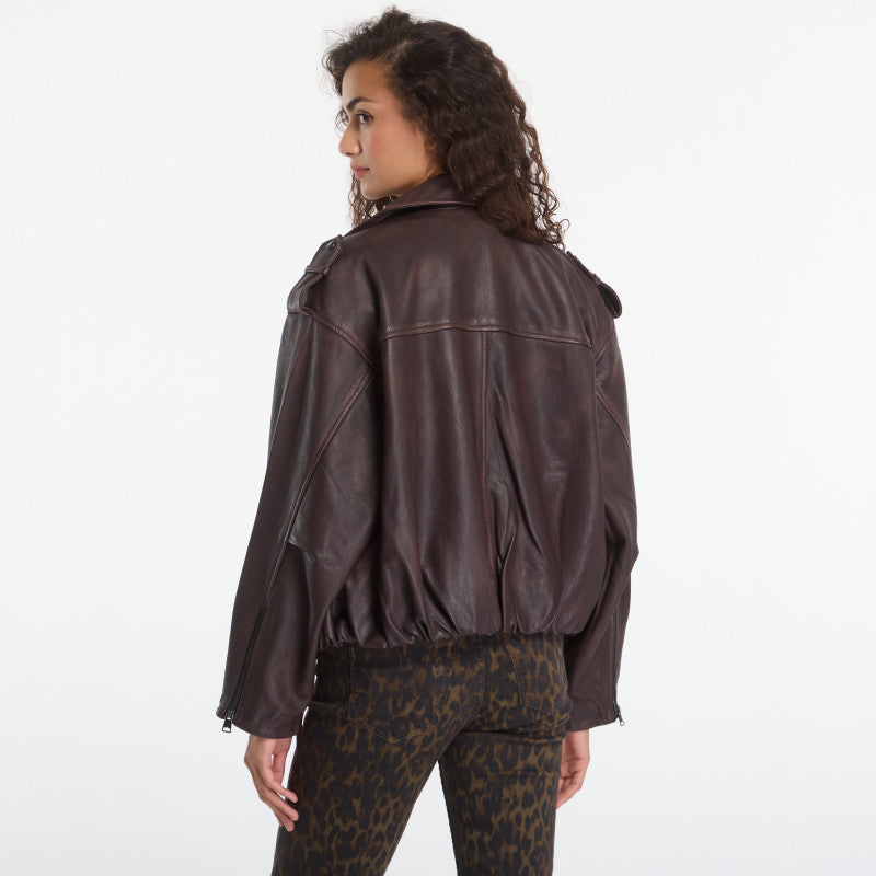 AllSaints Samina Biker Oxblood Red