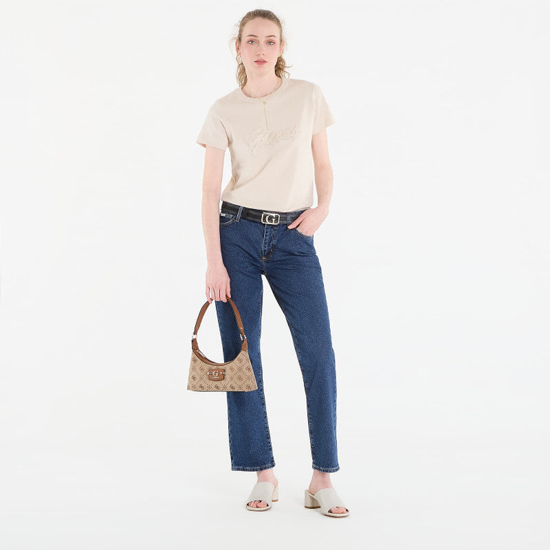 Guess Jeans Ss Cn 3D Guess Script Tee Warm Slate
