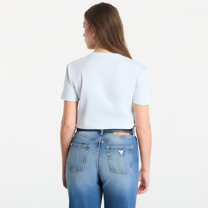 Guess Jeans Ss Cn Flowers Guess Box Tee Sky High