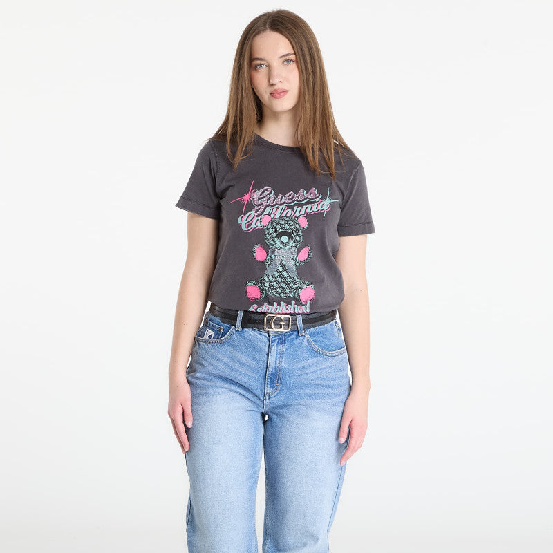 Guess Jeans Ss Cn Guess Bear Tee Jet Black Multi