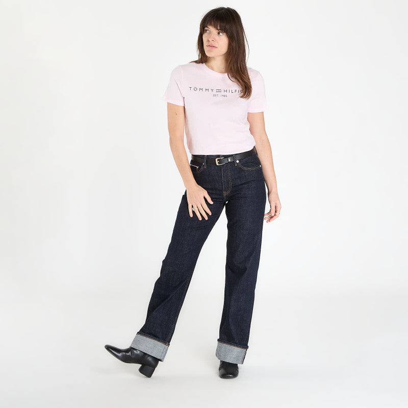 Tommy Hilfiger Reg Corp Logo C-Nk Ss Light Pink