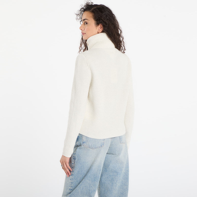 Tommy Hilfiger Modern Down Knit Mix Reg Jacket Ivory Silk