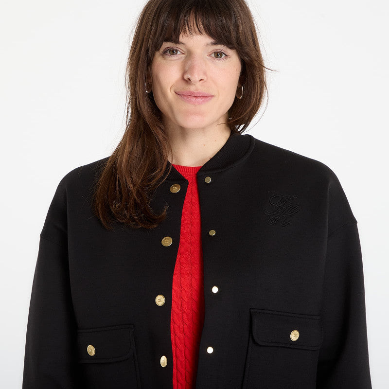 Tommy Hilfiger Gold Button Bomber Black