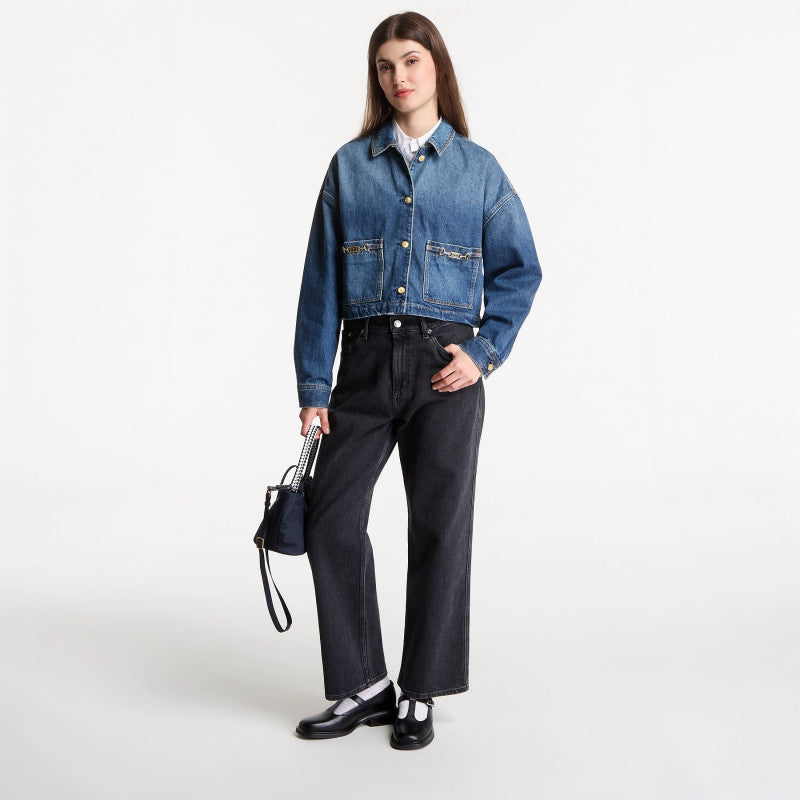 Tommy Hilfiger Cropped Jacket Cam Mid Cam Mid